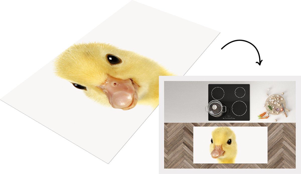 KitchenYeah Keukenloper - Loper keuken - Baby eendje - Eenden kuiken - Lief - Kinderkamer - Babykamer - Meisjeskamer - 120x60 cm - Keukenloper vinyl Multicolor