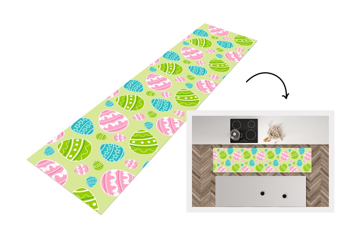 KitchenYeah Keukenloper - Loper keuken - Paasei - Patronen - Pasen - Keukenloper vinyl multicolor, foto 7