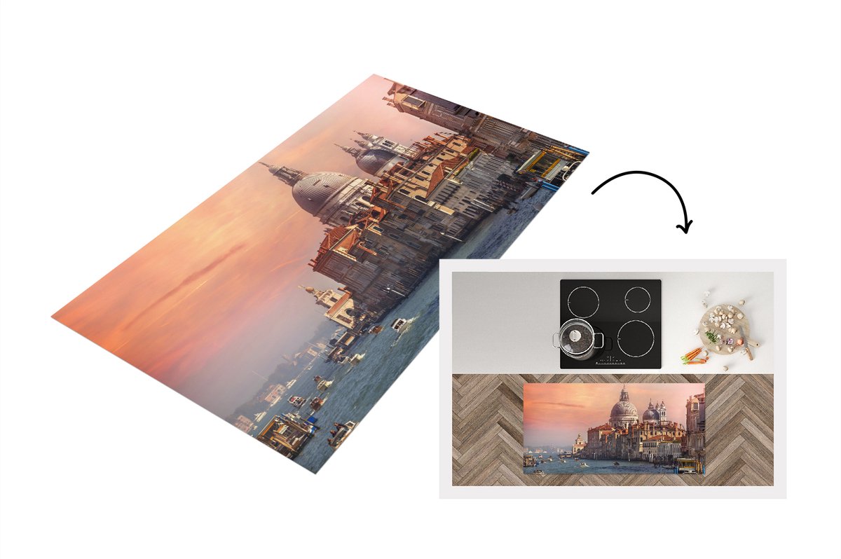 KitchenYeah Keukenloper - Loper keuken - Italië - Venetië - Canal Grande - 120x60 cm - Keukenloper vinyl Multicolor