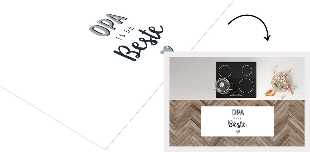 KitchenYeah Keukenloper - Loper keuken - Vaderdag geschenk - Quote - Opa - Spreuken - Opa is de beste - 120x50 cm - Keukenloper vinyl Multicolor
