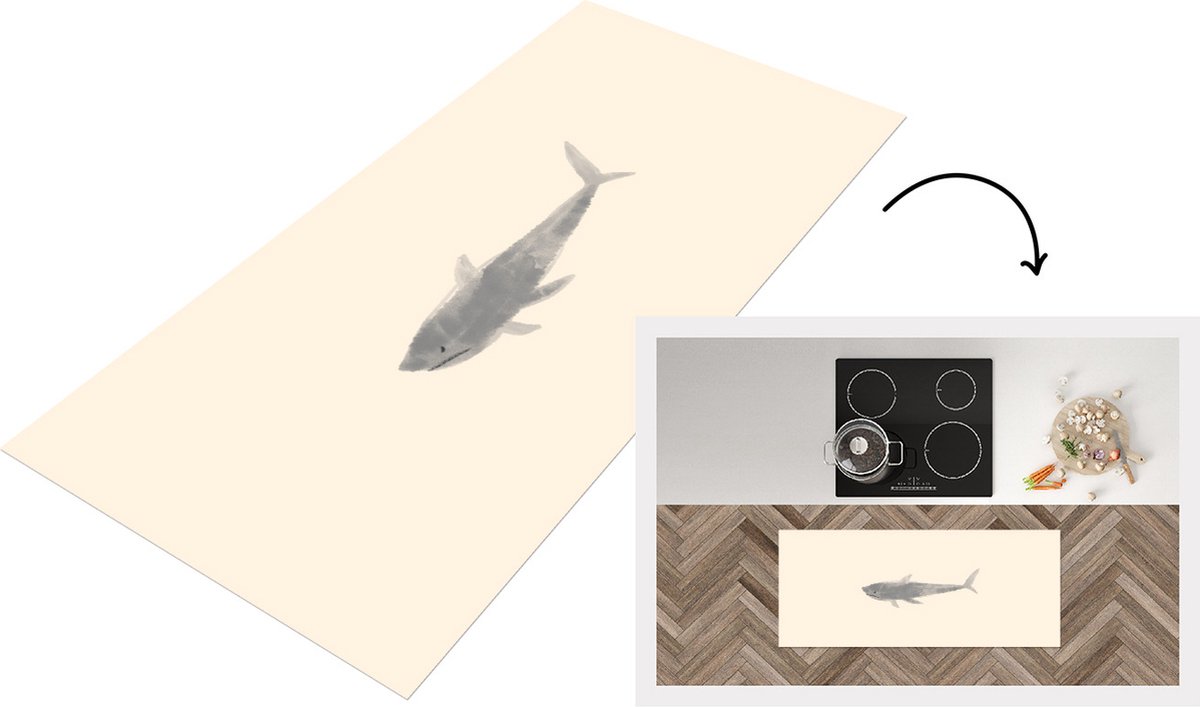 KitchenYeah Keukenloper - Loper keuken - Dieren - Vissen - Zee - 120x50 cm - Keukenloper vinyl Multicolor