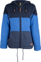 SHAKALOHA Gebreid Wollen Heren/Uni Vest van Schapenwol met Polyester Fleece voering en afneembare capuchon - M Merrick ZH NavyBlue M