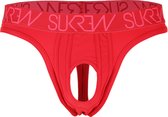 Sukrew U-Style Classic String Crimson - Maat L - Erotische Heren String - Sexy Mannen Ondergoed - Open voorkant