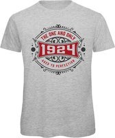 1924 The One And Only | Feest Kado T-Shirt Heren - Dames | Antraciet - Donker Rood | Perfect Verjaardag Cadeau Shirt | Grappige Spreuken - Zinnen - Teksten | Maat XXL