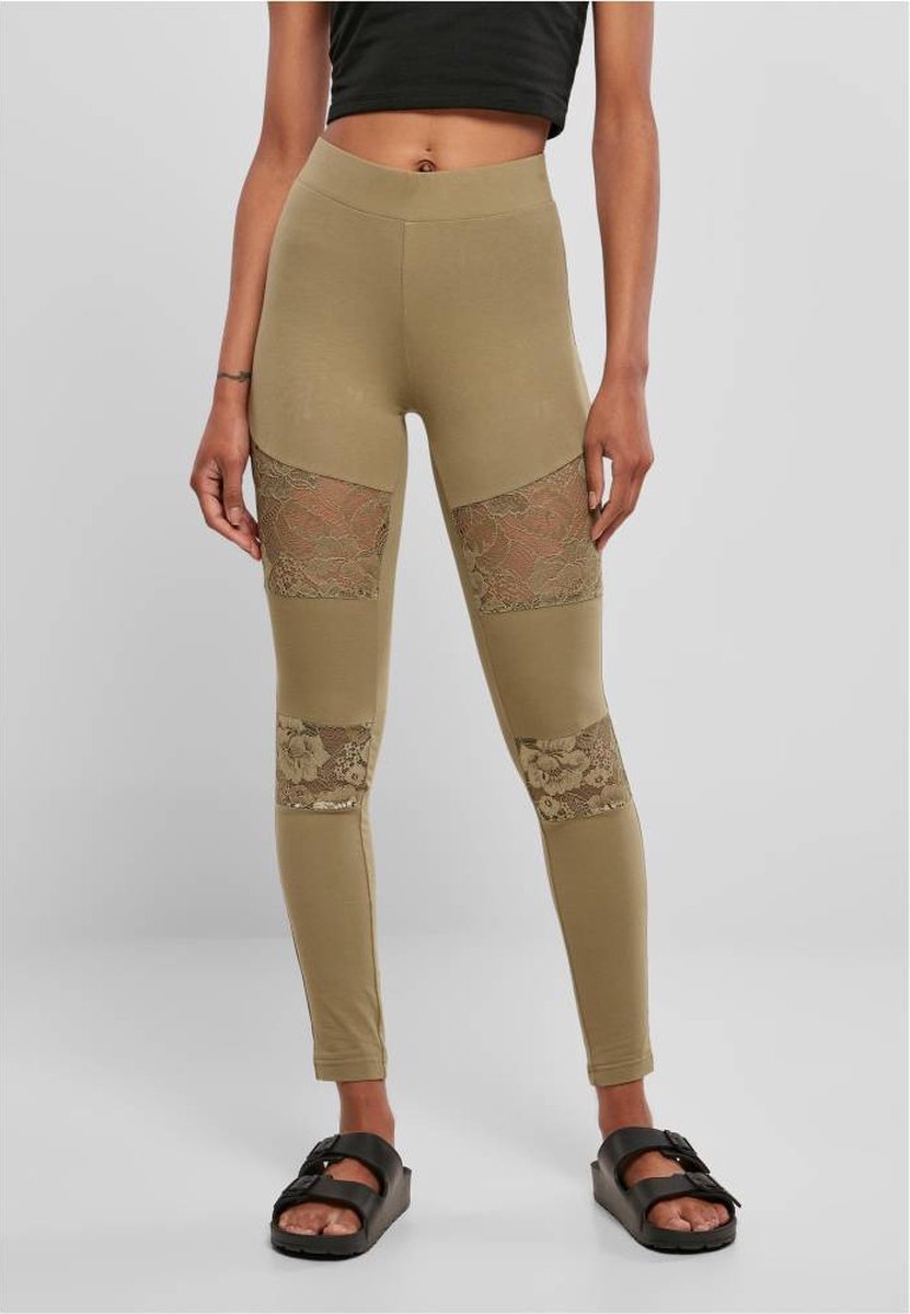 Urban Classics Laces Inset Sportlegging 3XL Groen