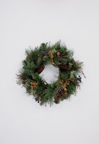 Krans Pine - topkwaliteit decoratie - Groen - zijden tak - 40 cm rond
