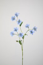Kunstbloem Campanula - topkwaliteit decoratie - Blauw - zijden tak - 77 cm hoog
