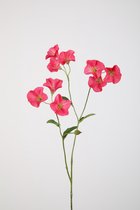 Kunstbloem Campanula - topkwaliteit decoratie - Roze - zijden tak - 77 cm hoog