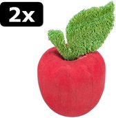 2x # HOUTEN APPEL MET LOOFAH 9X5,5CM