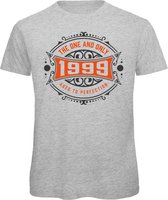 1999 The One And Only | Feest Kado T-Shirt Heren - Dames | Antraciet - Oranje | Perfect Verjaardag Cadeau Shirt | Grappige Spreuken - Zinnen - Teksten | Maat L