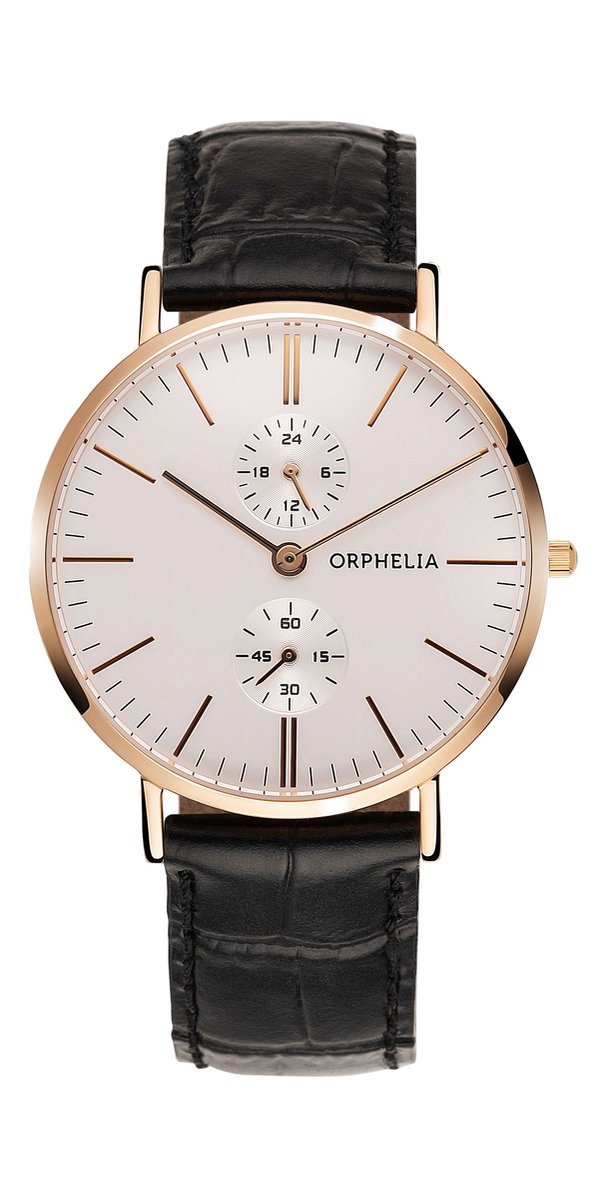 Orphelia 71502 - Horloge  - Leer - Zwart - 40 mm