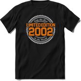 2002 Limited Edition | Feest Kado T-Shirt Heren - Dames | Zilver - Goud | Perfect Verjaardag Cadeau Shirt | Grappige Spreuken - Zinnen - Teksten | Maat XL