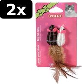 2x MUIS DUO ZWART/WIT 5CM 2ST