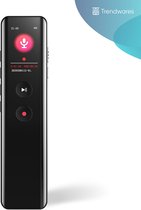 Trendwares Voice Recorder – Digitale dictafoon - 8GB opslag - MP3 en WAV audio - USB Oplaadbaar - met Ruisonderdrukking - Compacte Memo Audio Recorder - Inclusief koptelefoon - Zwart