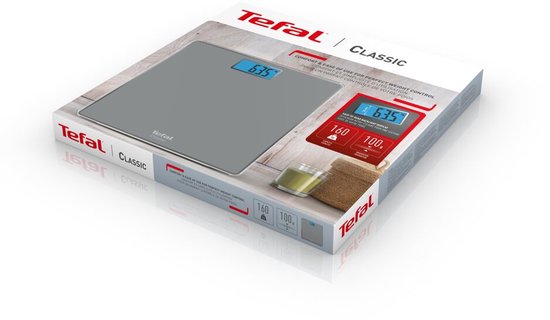 Emballage de la balance Tefal Classic montrant une image de la balance grise.