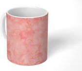 Mok - Waterverf - Patroon - Roze - Marmer print - Mokken - 350 ML - Beker - Uitdeelcadeautjes