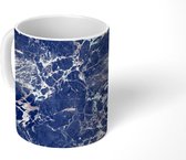 Mok - Marmer print - Roze - Patronen - Blauw - Mokken - 350 ML - Beker - Uitdeelcadeautjes