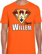 Koningsdag t-shirt super Willem - oranje - heren - koningsdag outfit / kleding XL