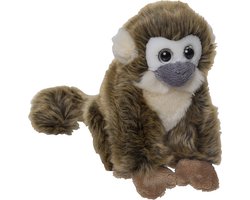 Nature Planet Pluche Squirrel aapje - knuffel aap - 18 cm - oerwoud knuffel thema