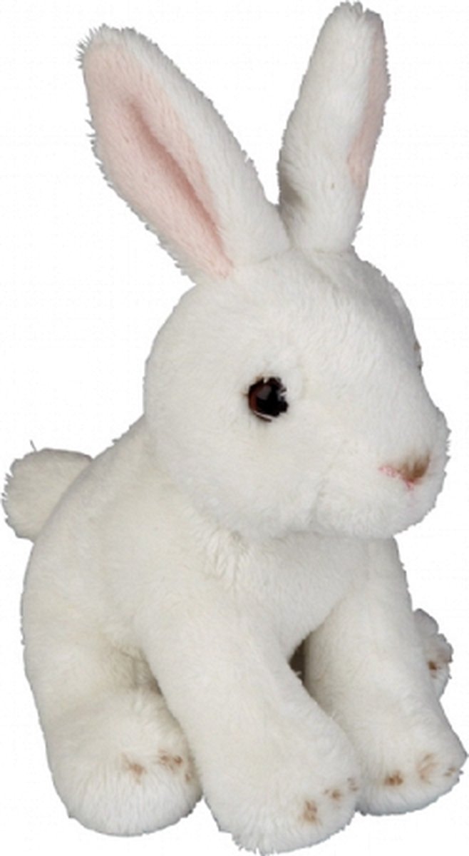 Ravensden Pluche konijn knuffeldier - 15 cm - konijnen knuffels - wit - ook als Goochelaars konijn gebruiken uit de hoge hoed