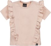 Vertical ruffle t-shirt oudroze /