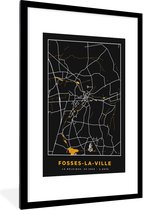 Fotolijst incl. Poster - Stadskaart - Fosses-La-Ville - Plattegrond - Goud - Kaart - 60x90 cm - Posterlijst