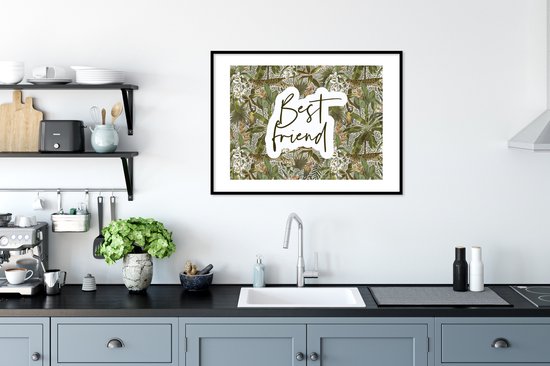 Cadre photo avec poster - Best ami - Amitié - Citations - Proverbes - 80x60 cm - Cadre poster