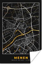 Poster Menen - Stadskaart - Goud - Plattegrond - Kaart - 120x180 cm XXL