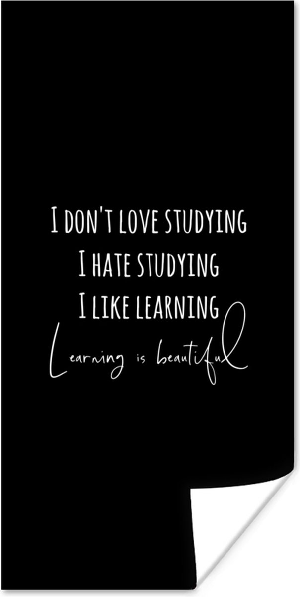 Poster Quote - Studeren - Leren - 60x120 cm