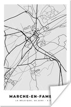 Poster Stadskaart – Plattegrond – België – Zwart Wit – Marche en Famenne – Kaart - 20x30 cm