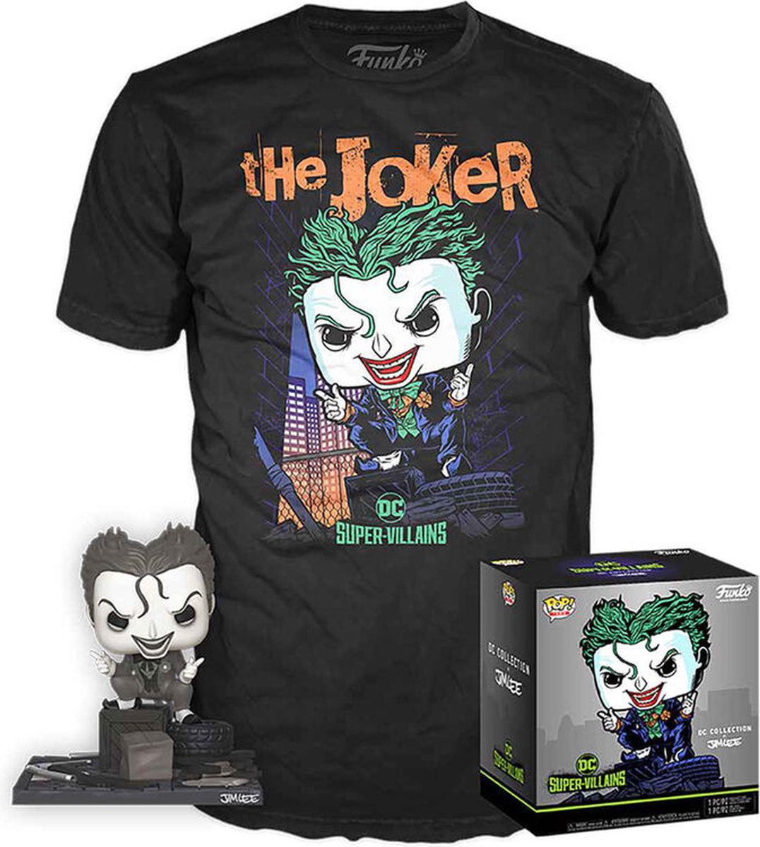 Funko Pop! Tee Box: DC Comics The Joker Jim Lee Exclusive Deluxe Maat L