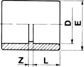 PVC sok Ø20mm x ½" binnendraad PN10