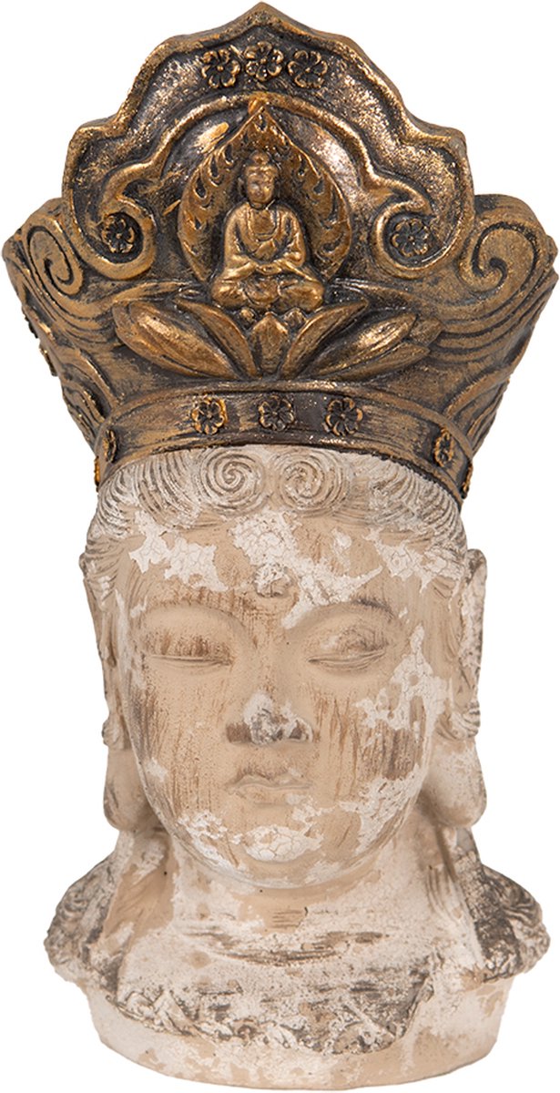 Clayre & Eef Beeld Boeddha 12x9x22 cm Bruin Polyresin