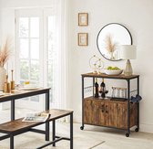 MIRA Home - dressoir - kookeiland - bakkersrek - bruin/zwart - industrieel - 80 x 35 x 80 cm
