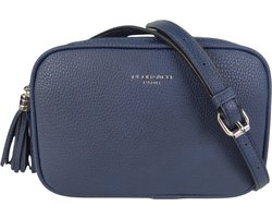 Flora&Co Paris crossbody handtas - 2 vakken met rits - instelbare riem 130 cm - blauw