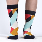 Colorcool Heren Sokken | Geometric Retro Socks | Katoen  | 41-46 | Normale boord - Naadloos - Geen Padding