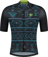 Rogelli Aztec Fietsshirt - Korte Mouwen - Heren - Zwart, Blauw, Lime - Maat 3XL