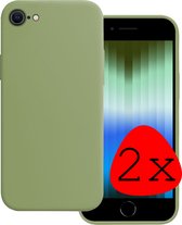 Hoes voor iPhone SE 2022 Hoesje Siliconen Case Hoes - Hoes voor iPhone SE 2022 Hoes Siliconen Cover - Groen - 2 Stuks