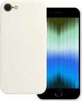 Hoes Geschikt voor iPhone SE 2022 Hoesje Siliconen Back Cover Case - Hoesje Geschikt voor iPhone SE (2022) Hoes Cover Hoesje - Wit