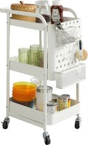 Mara Opbergtrolley - Kar op Wielen - Keukentrolley - Wit - 53 x 31 x 76 cm