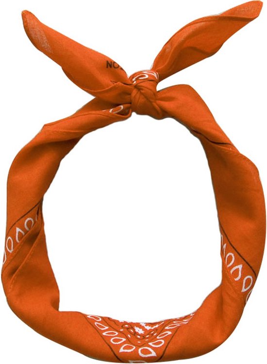 Bandana - 3 Stuks(s) - Oranje - Carnaval - Hoofddoek "55cmx55cm" van Merkloos — afbeelding 3