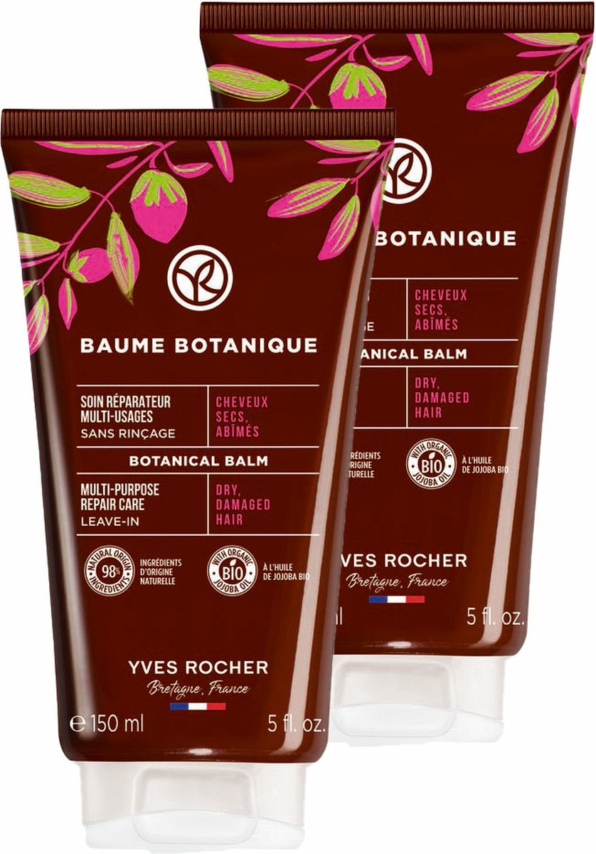 Yves Rocher - PLANTAARDIGE HAARVERZORGING Botanische Haarbalsem - Haarcrème - Voordeelverpakking 2 x 150 ml