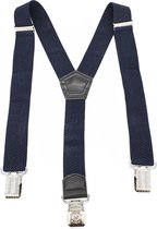 Bretels blauw - 3 Clips - Met extra stevige, sterke en brede klem die niet losschieten!