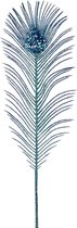 Viv! Home Luxuries Noël - plume de paon - branche décorative - bleu - 68cm - plume de qualité supérieure / Blauw