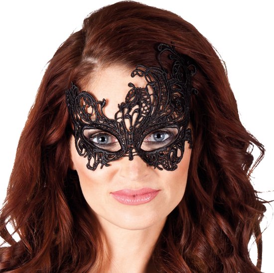 Boland - Kanten masker Masquerade zwart Zwart - Volwassenen - Showgirl - Glamour - Sexy masker - Gemaskerd bal