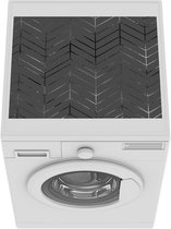 Wasmachine beschermer mat - Lijnen - Glitter - Zwart - Wit - Breedte 55 cm x hoogte 45 cm