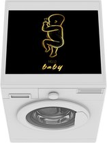 Wasmachine beschermer - Wasmachine mat - Baby - Poster - Goud - Babykamer - 55x45 cm - Droger beschermer