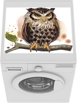 Wasmachine beschermer mat - Natuurgetrouwe illustratie van een uil - Breedte 55 cm x hoogte 45 cm