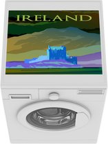 Wasmachine beschermer - Wasmachine mat - Illustratie van een kasteel in Ierland - 55x45 cm - Droger beschermer