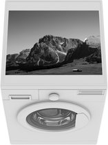 Wasmachine beschermer mat - Alpe di Siusi - Zwart - Wit - Berg - Breedte 55 cm x hoogte 45 cm